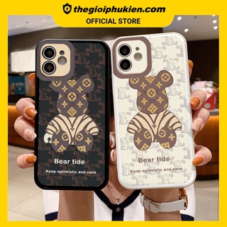 Ốp iphone - Ốp lưng iphone cạnh vuông viền camera Bear tide dành cho ip 6 đến 14promax - g89