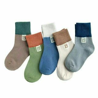 Sét 5 đôi tất cổ cao số 19 dày ấm cho bé 0_7 tuổi