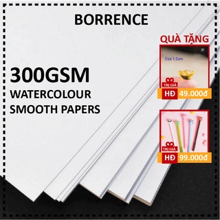 Giấy vẽ màu nước lẻ khổ A4 trắng dày vân mịn định lượng 300gsm (Tờ lẻ)