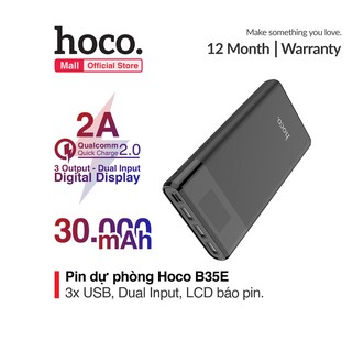 Pin sạc dự phòng Hoco B35E dung lượng khủng 30000mAh, 3 đầu ra cân bằng thông minh cho phép sạc nhiều thiết bị cùng lúc