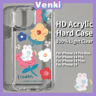 iPhone Case HD Acrylic Hard Case High Clear Metal Button Protection Camera Shockproof Painting Flowers Compatible with iPhone 14 Pro Max 14 Plus 13 Pro Max 12 Pro Max 11 XR 7Plus
