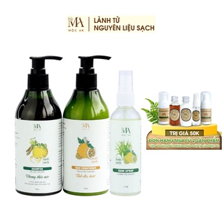 Combo Chăm Sóc Tóc Toàn Diện Mộc An 3 Sản Phẩm Chiết Xuất Thảo Mộc, Dưỡng Tóc Chắc Khoẻ Giảm Gãy Rụng