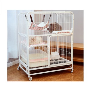 Chuồng Mèo Nan Ống 2 Tầng Sơn Tĩnh Điện Có Bánh Xe, Đa Dạng Màu Sắc Cao 1M1