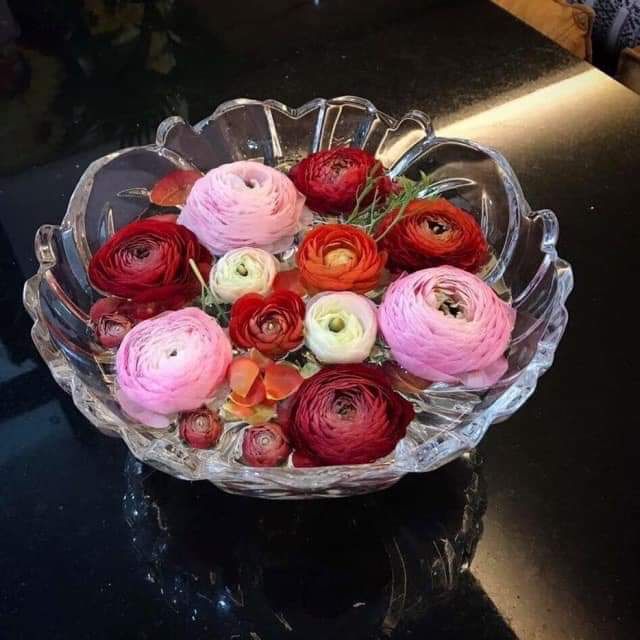 Bát thả hoa thủy tinh dày dặn, bát thả hoa có chân decor bàn thờ thần tài