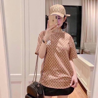 Áo thun tay lỡ from rộng unisex FREE SHIP HOA TIET N..y