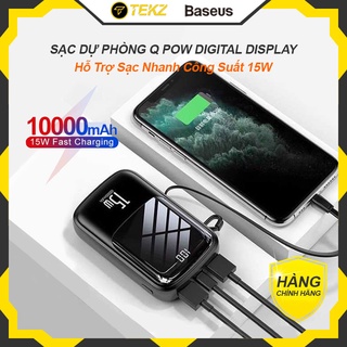 Pin Sạc Dự Phòng 10000mAh Baseus Q Pow Digital Display Hỗ Trợ Sạc Nhanh 3A/15W Dành Cho iPhone, iPad, Airpod