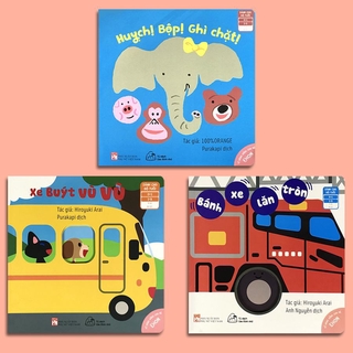Sách - Bộ 3 cuốn Ehon Kĩ Năng Sống Cho Bé 0 - 3 tuổi: Huỵch! Bộp! Ghì chặt! + Xe buýt vù vù + Bánh xe lăn tròn