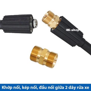 Khớp nối giữa 2 dây xịt rửa - rửa xe áp lực cao (Hợp kim đồng)