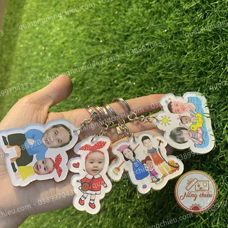 Móc cắt chibi ghép mặt bé yêu, móc cắt ghép theo yêu cầu