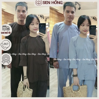 Bộ Đi Chùa Phật Tử Áo Lam Mẫu Vạt Hò đi chùa cho nam - nữ truyền thống mát mịn không co rút chuẩn phom dáng
