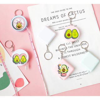 Móc chìa khoá kèm thước dây quả bơ MKTD30 avocado cute dễ thương hoạt hình thần tượng