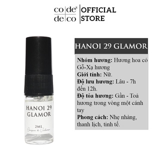 Tinh Dầu Nước Hoa Code Deco Hanoi 29 Glamor Nhẹ Nhàng, Thanh Lịch, Tinh Tế Dạng Xịt - 2ml