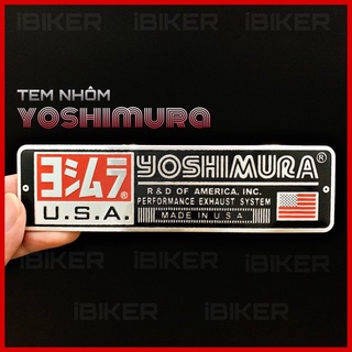 Tem nhôm YOSHIMURA U.S.A chính hãng sticker FASP dán pô xe, ống xả nhiệt chất liệu hợp kim nhôm full keo 3M trang trí xe