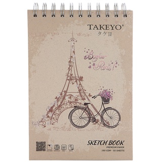 Sổ Vẽ Sketchbook Lò Xo Takeyo 8522 A5 - 50 Tờ - Mẫu Ngẫu Nhiên