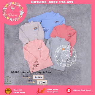Áo nỉ giữ nhiệt cho bé cổ 3cm cao cấp chính hãng DOKMA - chất nỉ dày dặn - size từ 6-36 tháng
