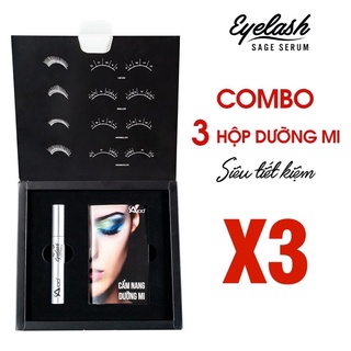 Combo 3 Hộp Dưỡng Mi Dài Sage Eyelash A100 Dung Tích 7ml - Giúp Lông Mi Dài Tự Nhiên, Kích Mọc Lông Mi, Chống Rụng Mi