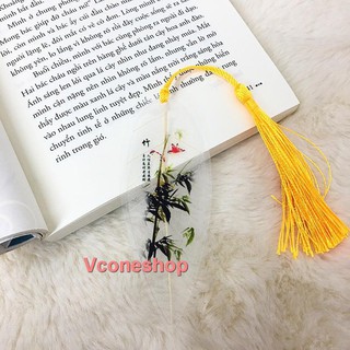 Bookmark gân lá cổ trang ép mỏng kẹp sách đánh dấu sách