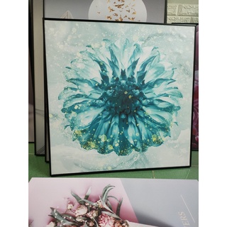 [SIZE LỚN] Tranh treo tường vải canvas kèm khung hoa cúc màu vàng hoa hồng phải effief- tranh vuông MELYHOME