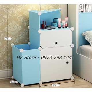 TỦ NHỰA LẮP GHÉP THÔNG MINH ĐỂ QUẦN ÁO 1 Ô TO + 1 Ô NHỎ + 1 KỆ GÓC + 1 VÁCH CỬA TRẮNG ĐỤC GIÁ RẺ sâu 47cm