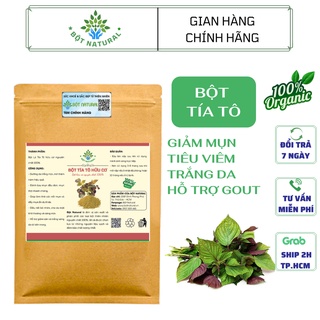 Bột lá tía tô sấy lạnh nguyên chất 100% 500GR - trắng da, mờ thâm nám, ngừa mụn, hỗ trợ gout | Bột Natural