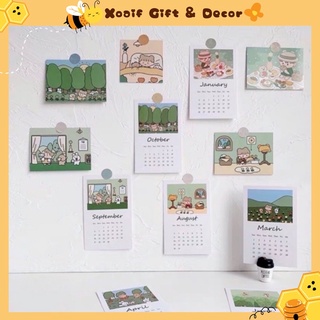 Set 12 tấm thiệp lịch 2022, postcard trang trí phòng, đạo cụ chụp ảnh - Cô gái nhỏ