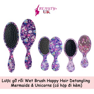 Lược gỡ rối Wet Brush Happy Hair Detangling Mermaids &amp; Unicorns (có hộp đi kèm)