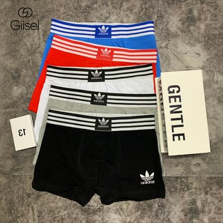 Quần lót nam - DÁNG SỊP ĐÙI BOXER cotton co giãn - 5 màu - Mã logo thêu D02
