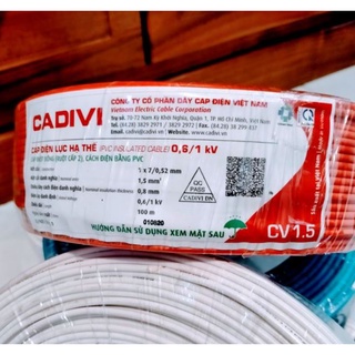 [Bán lẻ theo mét] Dây điện đơn 1.5, 2.5, 4.0, 6.0,10.0 Cadivi- Hàng chính hãng