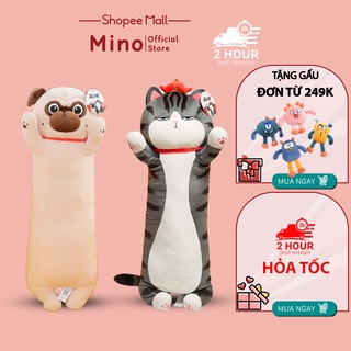Gấu Ôm Mèo Hoàng Thượng Và Chó Pug Dễ Thương Cho Bé Ôm Ngủ Mềm Mịn 110cm MINO TH99