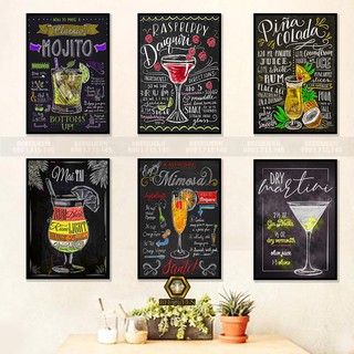 [Mã LIFEXANH03 giảm 10% đơn 500K] 10 Mẫu Tranh Coktai Treo Tường Trang Trí Quán Cafe, Pub, Trà Sữa,Trà Chanh, Cà Phê