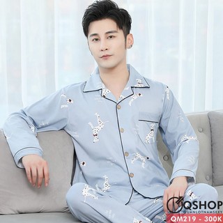 BỘ PIJAMA NAM THUN COTTON BỘ MẶC NHÀ MẶC NGỦ NAM QSHOP QM219-QM220