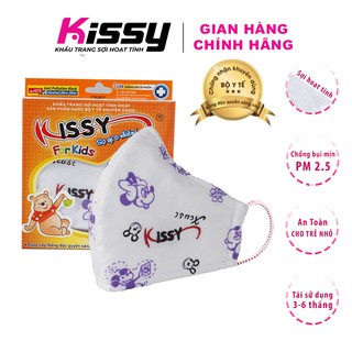 Khẩu Trang Kissy 3 Lớp Sợi Hoạt Tính Cho Bé 4 Đến 10 Tuổi Bảo Vệ Sức Khỏe