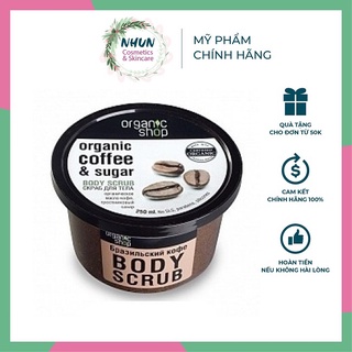 Tẩy da chết toàn thân Organic Coffee &amp; Sugar Body Scrub (Nhungshika)