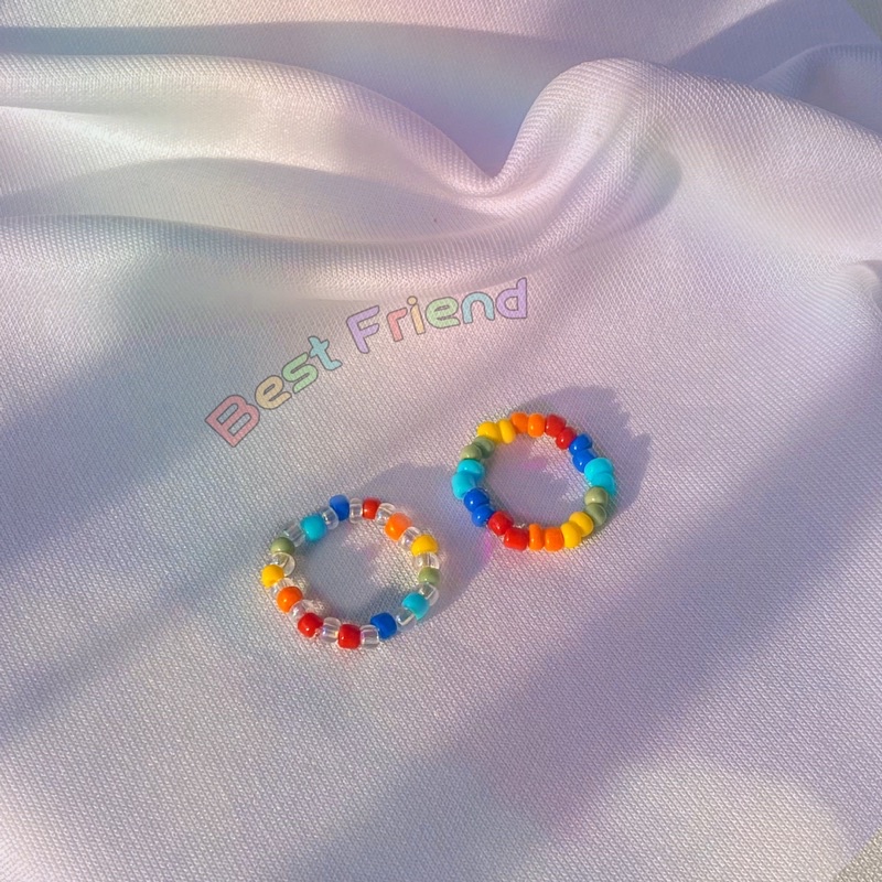 Nhẫn rainbow hạt cườm