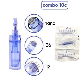Đầu Kim Nano 12 36 Combo 10 cái Giá Rẻ Kim Máy Pen Xanh Loại 1 Đầu Phi Kim Phi Tảo Cấy Phấn Trắng Loại Tốt