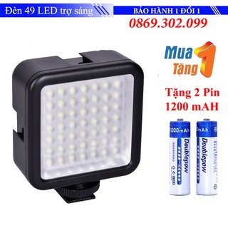 Đèn 49 LED Trợ Sáng Chụp Ảnh, Quay Phim Cho Máy Ảnh, Điện Thoại Tặng Thêm 2 Viên Pin Sạc AA 1200 mAh