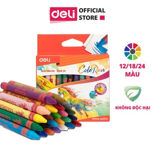 Bút sáp nến Deli - 12 màu/18 màu/24 màu - 1 hộp - EC20800 /EC20810 /EC20820