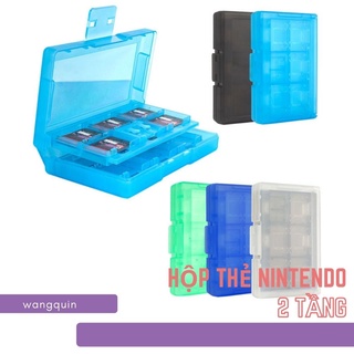 Sẵn VN - Hộp đựng thẻ game Nintendo Switch/ Lite Oled 2 tầng nhiều màu sắc đựng 24 thẻ nhỏ gọn kèm phụ kiện gắn 2 thẻ TF