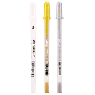 Bộ bút line Sakura Gelly Roll set 3 cây Gold  Silver  White ngòi 0.8 viết được trên nhiều chất liệu