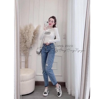 BÁN SỈ QUẦN JEAN RÁCH 1 RẠCH MÀU XANH CHO NỮ