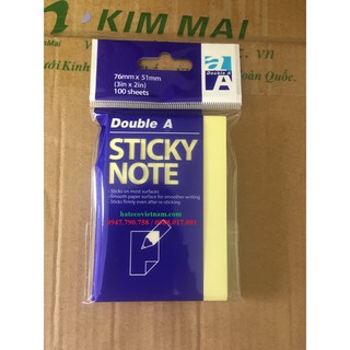 Giấy nhắn DoubleA 3x2 (76x51mm) - Giấy note (Combo 12 tệp)