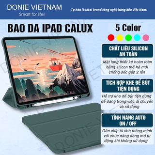 Bao Da Thông Minh Cho Ipad Phiên Bản Có Khay Đựng Bút Chính Hãng Donie 100% Viền Silicon