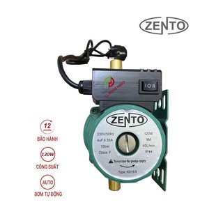 Máy bơm tăng áp ly tâm Zento ZT-RS15/9 Green (120W) - Máy bơm tăng áp gia đình có giơ le tự ngắt