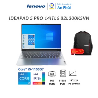 [Mã ELBAU7 giảm 7%] Laptop Lenovo IdeaPad 5 Pro 14ITL6 82L300KSVN (Core™ i5-1155G7 + 14 inch 2.2K)
