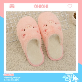 Dép Bông Nỉ Hình Thú Đi Trong Nhà Có Đế Chống Trơn TrượtFREESHIPDép Lông Mang Trong Nhà Cute  DDGD03 ChiChi