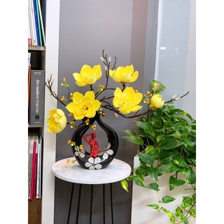 Bình Hoa Mộc Lan nghệ thuật Chất PU Cao Cấp -Phù Hợp Trang Trí Phòng Khách…