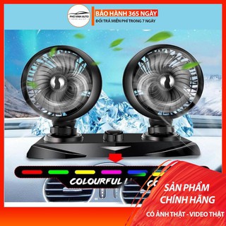 [Hàng Loại A] Quạt máy đôi  12v,  xoay 360 tiện ích trên ô tô, xe hơi cao cấp
