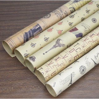 Giấy gói quà họa tiết Vintage (75cmx52cm)