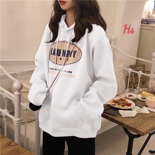 Áo hoodie in chữ laundry