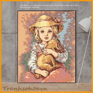 Tranh Sơn Dầu Số Hóa Em Bé Đáng Yêu Nhiều Kích Thước Sondausohoavn Tranh Tự Tô Màu Mã N036